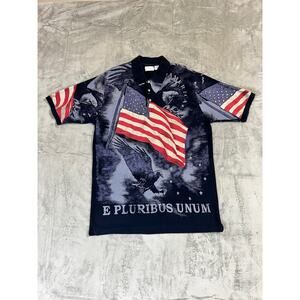 King Size Polo Shirt Men’s 2x Stars and Stripes 4th of July American Flag